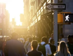 crowd of pedestrians