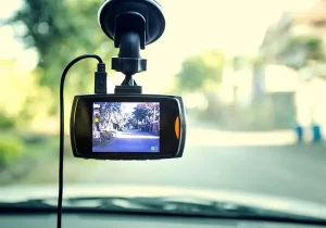 truck with a front dash camera
