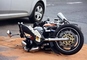 motorcycle damaged from an accident