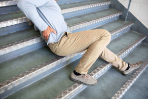 man after fall on stairs