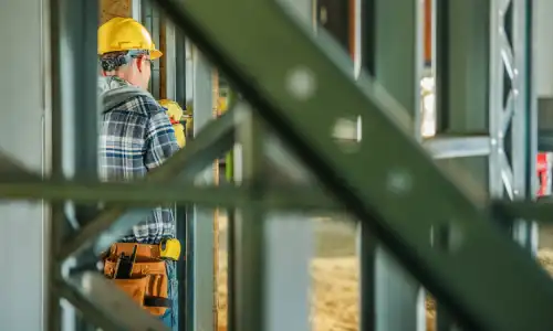 A construction work on a job site. 